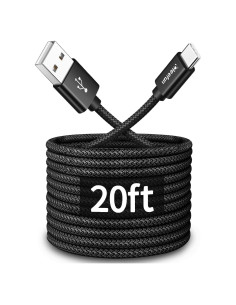 Cable USB C 6.1m CLEEFUN Carga Rápida Nylon Negro