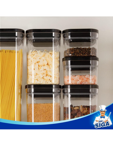 Juego de 6 Contenedores de Almacenamiento Hermético MR.SIGA 1L