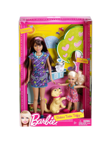 Muñecas Barbie Hermanas Skipper y Chelsea con Taffy