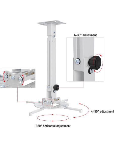 Soporte de Techo para Proyector Universal uinehiot Ajustable 14-64 cm Soporte de Techo para Proyector Universal uinehiot Ajustable 14-64 cm