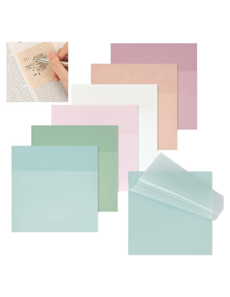 Notas Adhesivas Transparentes EOOUT 6 Blocs 7.62x7.62 cm 6 Colores Notas Adhesivas Transparentes EOOUT 6 Blocs 7.62x7.62 cm 6 Colores