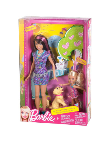 Muñecas Barbie Hermanas Skipper y Chelsea con Taffy