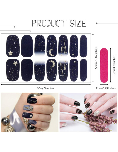 20 Hojas Stickers de Uñas Negras Autoadhesivas Maitys 20 Hojas Stickers de Uñas Negras Autoadhesivas Maitys