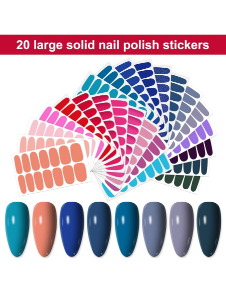 24 Hojas Stickers de Esmalte de Uñas YECIRALA - 336 Piezas 24 Hojas Stickers de Esmalte de Uñas YECIRALA - 336 Piezas
