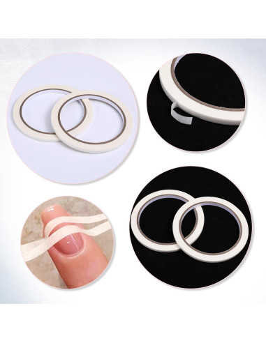 Cinta para Uñas FdcLixuvol 6 Piezas 0.5cm x 10cm Blanca