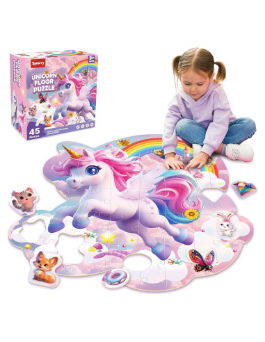 Rompecabezas de Piso Unicornio SYNARRY 45 Piezas 3 a 8 Años