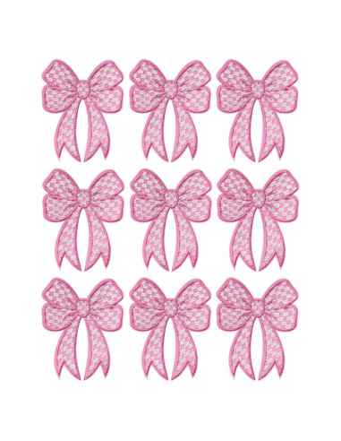 Paquete de 9 Parches de Lazo Coquette MSCFTFB Rosa