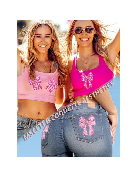 Paquete de 9 Parches de Lazo Coquette MSCFTFB Rosa Paquete de 9 Parches de Lazo Coquette MSCFTFB Rosa
