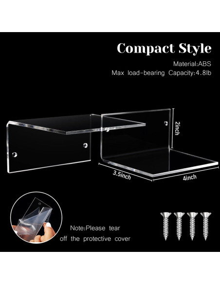 Estantes Flotantes Acrílicos Yalikop 10 Piezas 10x5 cm Estantes Flotantes Acrílicos Yalikop 10 Piezas 10x5 cm