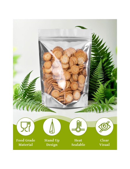 200 Bolsas Mylar 12.7x20.3 cm Gwybkq Reutilizables para Alimentos 200 Bolsas Mylar 12.7x20.3 cm Gwybkq Reutilizables para Alimentos