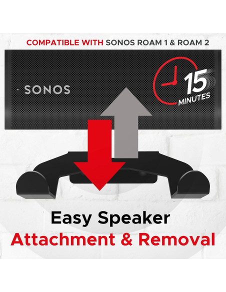 Soporte de Pared Soundbass para Sonos Roam - Negro, 1pc Soporte de Pared Soundbass para Sonos Roam - Negro, 1pc