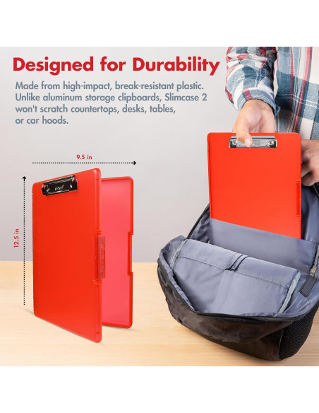 Clipboard Dexas Slimcase 2 Rojo Fresa con Almacenamiento A4 Clipboard Dexas Slimcase 2 Rojo Fresa con Almacenamiento A4