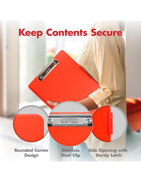 Clipboard Dexas Slimcase 2 Rojo Fresa con Almacenamiento A4 Clipboard Dexas Slimcase 2 Rojo Fresa con Almacenamiento A4