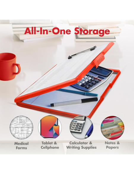 Clipboard Dexas Slimcase 2 Rojo Fresa con Almacenamiento A4 Clipboard Dexas Slimcase 2 Rojo Fresa con Almacenamiento A4