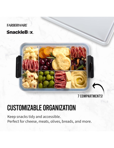 Snacklebox Farberware con Tapa de Tabla de Cortar 7 Compartimentos Snacklebox Farberware con Tapa de Tabla de Cortar 7 Compartimentos
