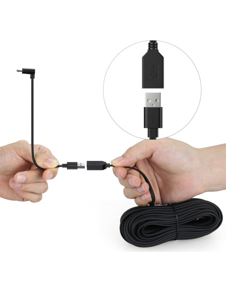 Cable de Extensión de Poder 15m Weishan USB Negro Cable de Extensión de Poder 15m Weishan USB Negro