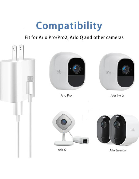 Adaptador de Carga USB Odonm 10 Pies para Arlo y Wyze Cam Adaptador de Carga USB Odonm 10 Pies para Arlo y Wyze Cam