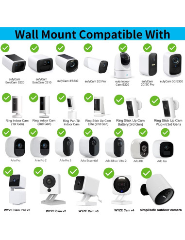 Paquete de 3 Soportes de Pared Ajustables para Cámara Arlo y Ring