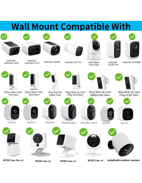 Paquete de 3 Soportes de Pared Ajustables para Cámara Arlo y Ring Paquete de 3 Soportes de Pared Ajustables para Cámara Arlo y Ring