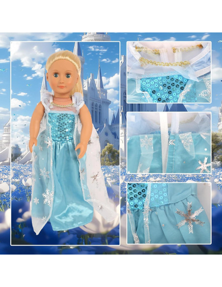 Ropa de Muñeca 18 Pulgadas Feayea - 6 Disfraces Princesa Ropa de Muñeca 18 Pulgadas Feayea - 6 Disfraces Princesa