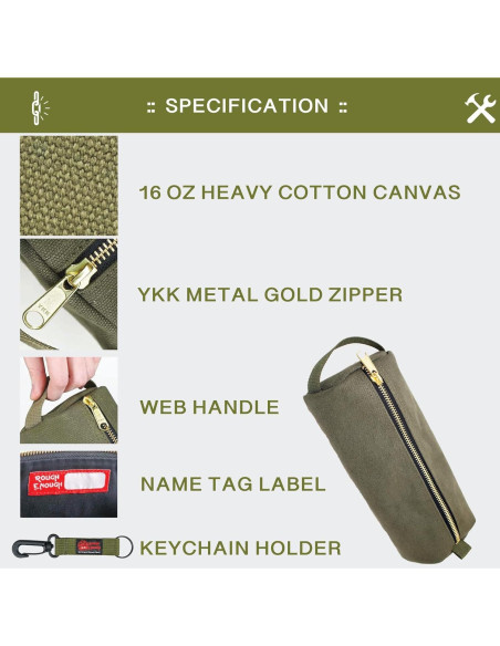 Bolsa de Herramientas Pequeña Rough Enough Verde Militar 22.86cm Bolsa de Herramientas Pequeña Rough Enough Verde Militar 22.86cm