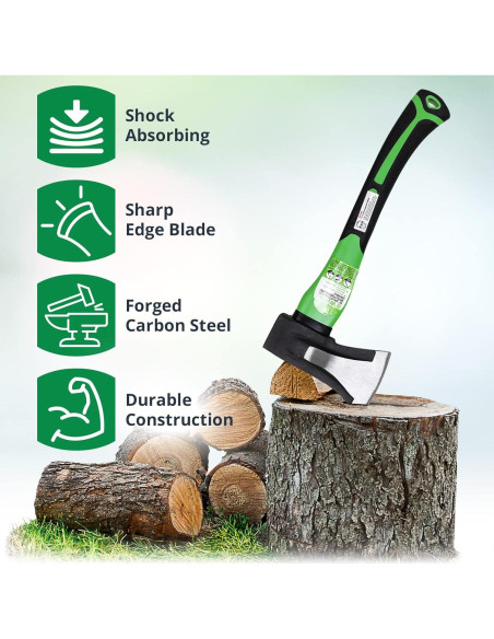 Hacha de Camping WilFiks 15" (38.1 cm) Acero Carbono Ergonomica Hacha de Camping WilFiks 15" (38.1 cm) Acero Carbono Ergonomica
