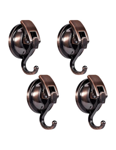 Ganchos de Ventosa Apkhgtb 4 Pack Bronce Rojo para Ducha y Baño