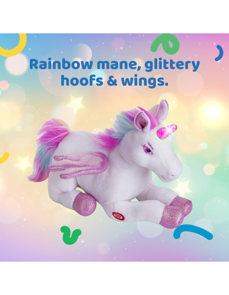 Unicornio de Peluche Musical Dazmers con Alas Aleteantes Rosa Unicornio de Peluche Musical Dazmers con Alas Aleteantes Rosa