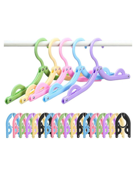 18 Perchas Plegables de Viaje Heshebuy Multicolor 18 Perchas Plegables de Viaje Heshebuy Multicolor