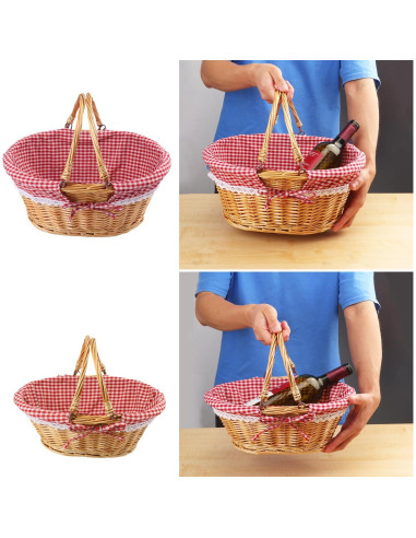 Cestas de Mimbre GNIEMCKIN 2 Paquete 32 y 32 cm con Asa