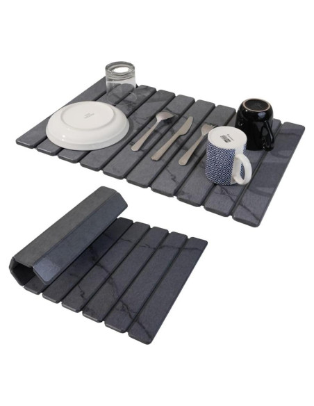 Alfombrilla de Secado de Piedra Yenyra 60x40 cm Gris Oscuro Alfombrilla de Secado de Piedra Yenyra 60x40 cm Gris Oscuro