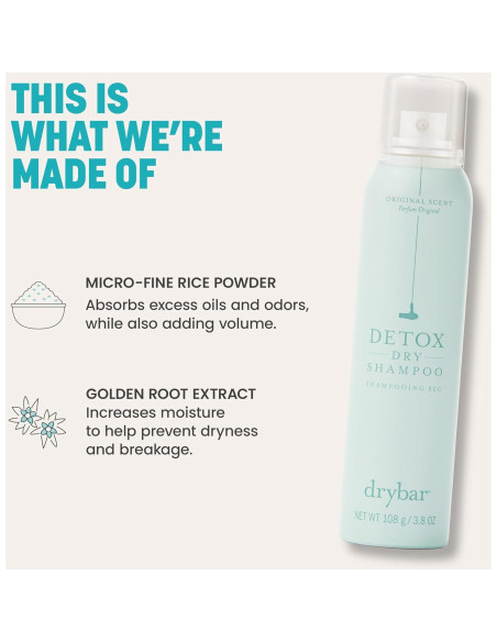 Champú Seco Detox Drybar 39.69g - Absorbe Aceite y Refresca Champú Seco Detox Drybar 39.69g - Absorbe Aceite y Refresca