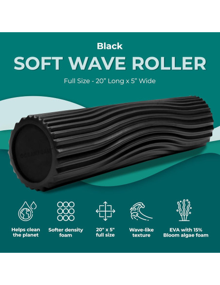 Rodillo de Espuma Suave Oceanfoam Negro 50.8 cm para Terapia Rodillo de Espuma Suave Oceanfoam Negro 50.8 cm para Terapia