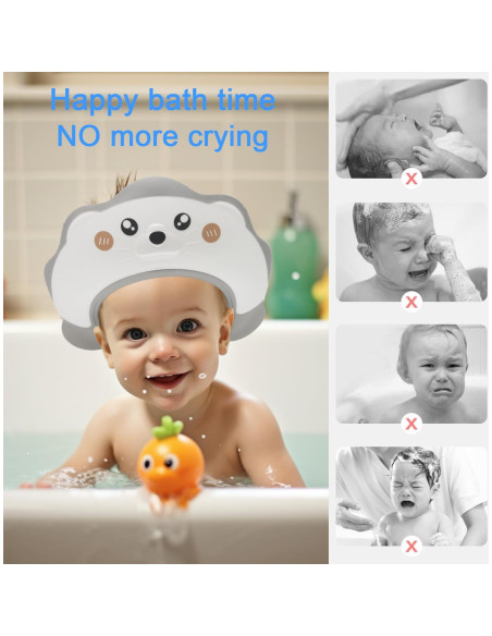 Gorro de Ducha para Bebé León Marino Ajustable - Blanco Gorro de Ducha para Bebé León Marino Ajustable - Blanco