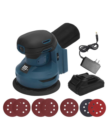 Lijadora Orbital Inalámbrica 20V WODHMIEY con Bolsa de Polvo