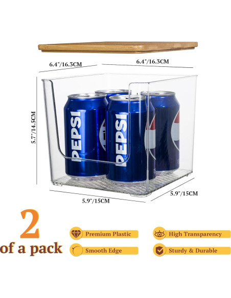 Soporte para Cápsulas de Café VANZAVANZU 2-Pack Acrílico con Tapa de Bambú Soporte para Cápsulas de Café VANZAVANZU 2-Pack Acrílico con Tapa de Bambú