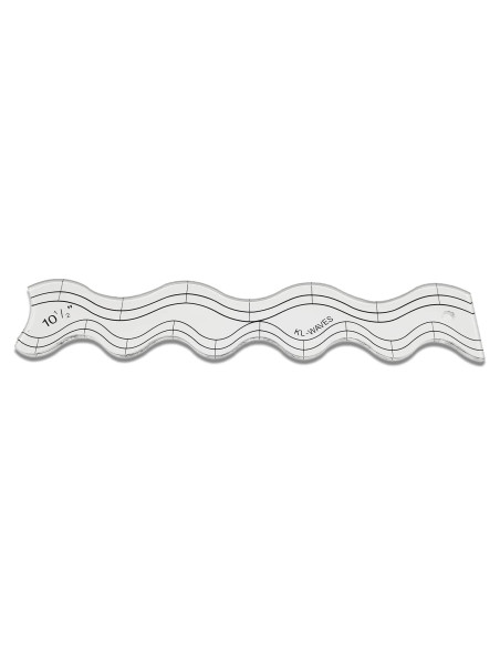 Plantilla de Acolchado YICBOR Wave Edge 27x5.2cm Acrílico Plantilla de Acolchado YICBOR Wave Edge 27x5.2cm Acrílico