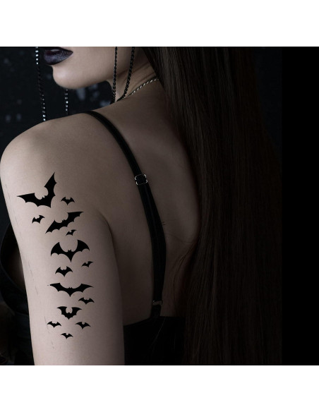 Tatuajes Temporales Murciélago Halloween - Tatodays 21x15cm Tatuajes Temporales Murciélago Halloween - Tatodays 21x15cm