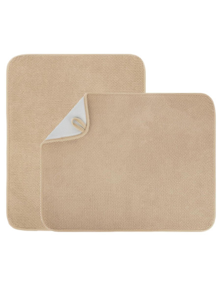 Paquete de 2 Tapetes de Microfibra VESHE 50.8x38.1 cm Beige Paquete de 2 Tapetes de Microfibra VESHE 50.8x38.1 cm Beige