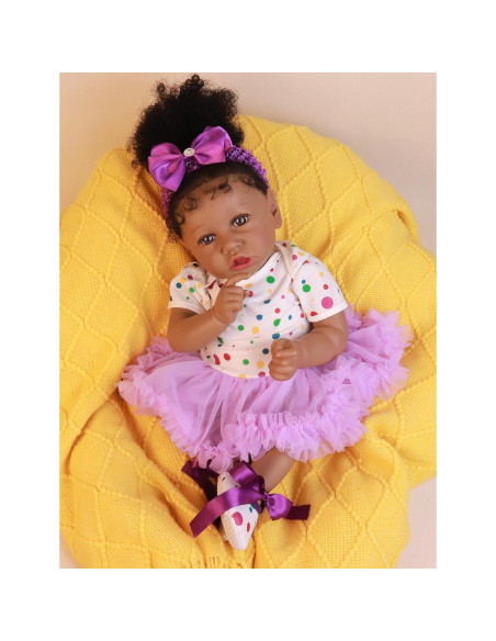 Muñeca Reborn Realista HOOMAI 58 cm Niña Africana Americana Muñeca Reborn Realista HOOMAI 58 cm Niña Africana Americana