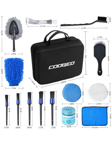 Kit de Detallado de Automóviles 21 Piezas COOGEO con Gel y Cepillos