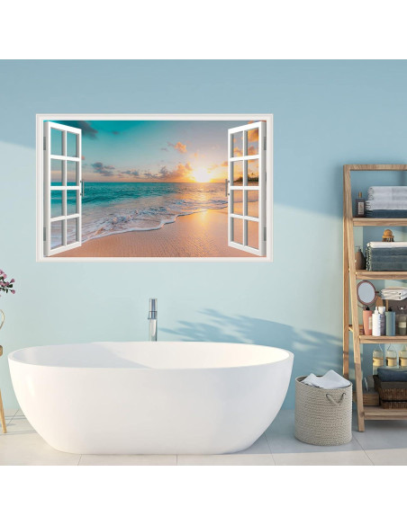 Calcomanía de Pared Erllsino Playa Oceánica 70x43 cm Calcomanía de Pared Erllsino Playa Oceánica 70x43 cm