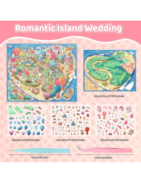 Pegatinas 3D DIY Lesmore para Crear Casa Romántica 35.88x25.4cm Pegatinas 3D DIY Lesmore para Crear Casa Romántica 35.88x25.4cm