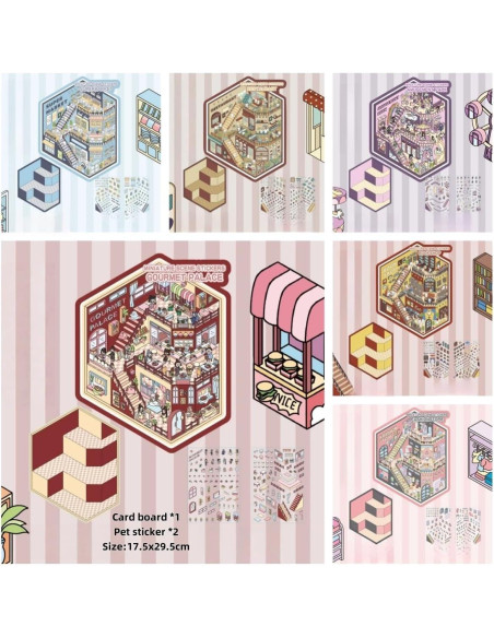 6 Sets Adhesivos 3D DIY Casa Affoto - Manualidades Creativas 6 Sets Adhesivos 3D DIY Casa Affoto - Manualidades Creativas
