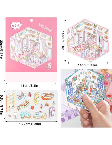 Set de 6 Stickers 3D Loghohu para Alivio de Estrés