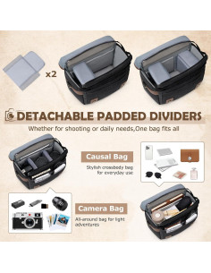 Bolsa de cámara RAINSMORE negra para DSLR/SRL con cubierta de lluvia 2