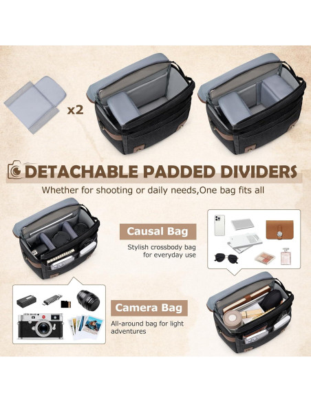Bolsa de cámara RAINSMORE negra para DSLR/SRL con cubierta de lluvia Bolsa de cámara RAINSMORE negra para DSLR/SRL con cubierta de lluvia