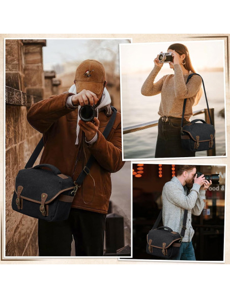 Bolsa de cámara RAINSMORE negra para DSLR/SRL con cubierta de lluvia Bolsa de cámara RAINSMORE negra para DSLR/SRL con cubierta de lluvia