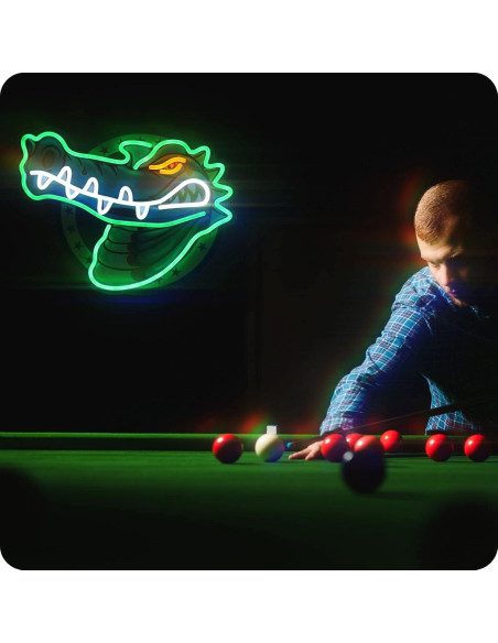 Letrero de Neón IMTATTO Cocodrilo 42x32cm USB Decoración