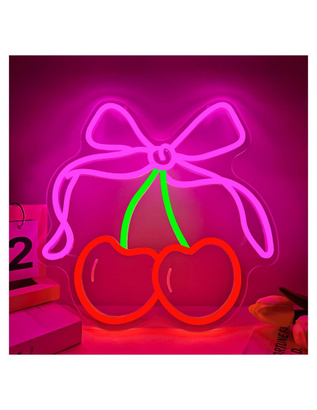 Señal de Neón LED Rosada BowCherry para Decoración de Pared Señal de Neón LED Rosada BowCherry para Decoración de Pared